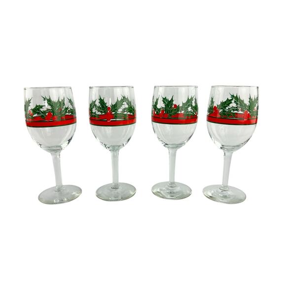 Libbey Holly Berry Glasses Set of 12, Vintage Christmas Wine, Lowball, Tumbler - Picture 12 of 16
